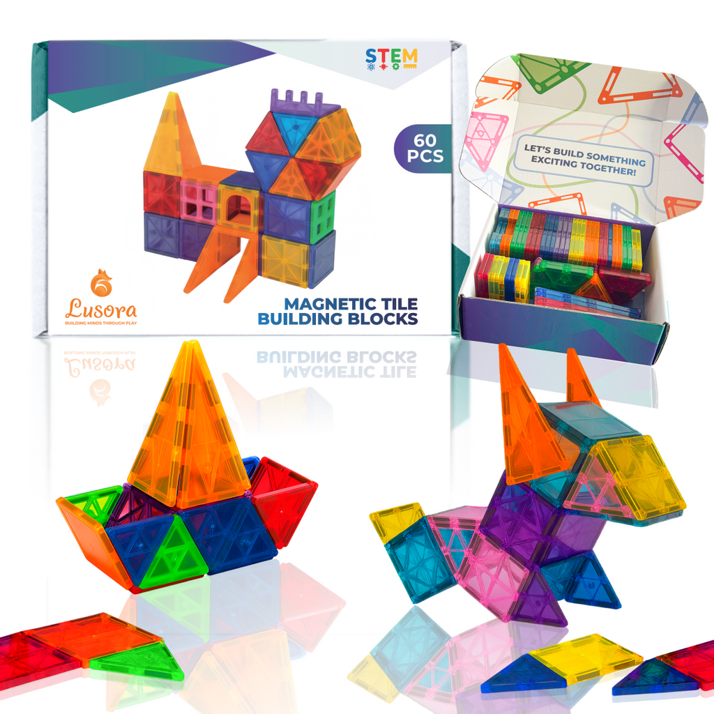 60 pcs Magnetic Tiles Set