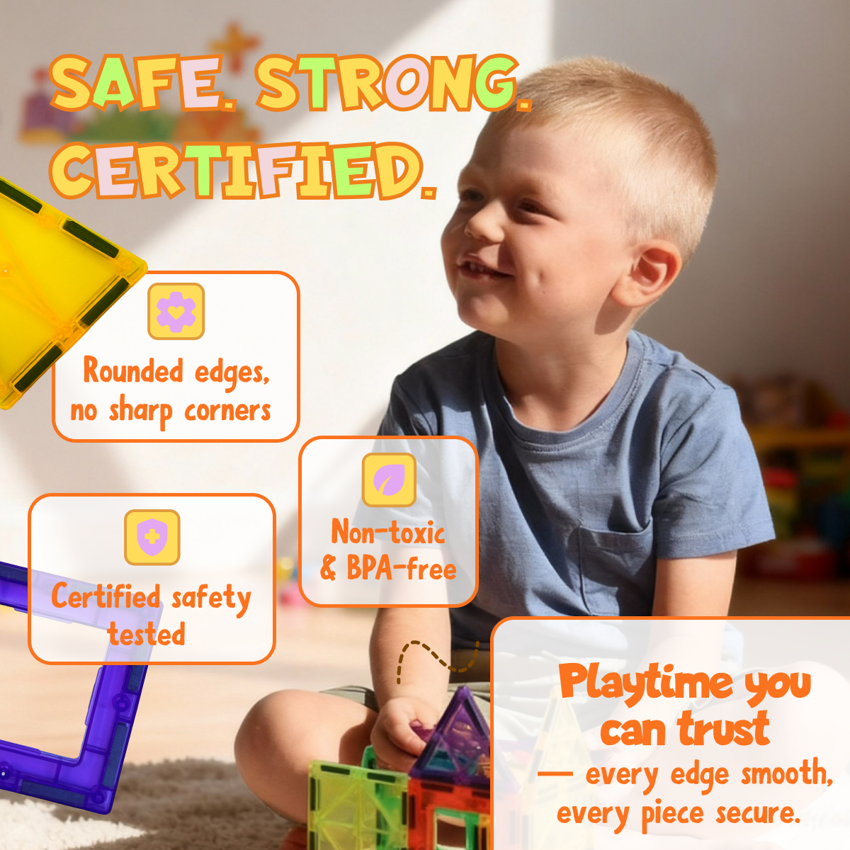 60 pcs Magnetic Tiles Set