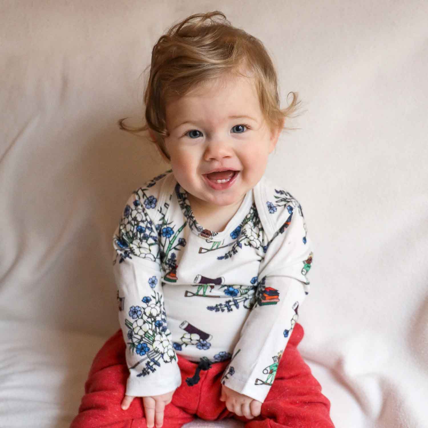 Floral White Baby Onesie