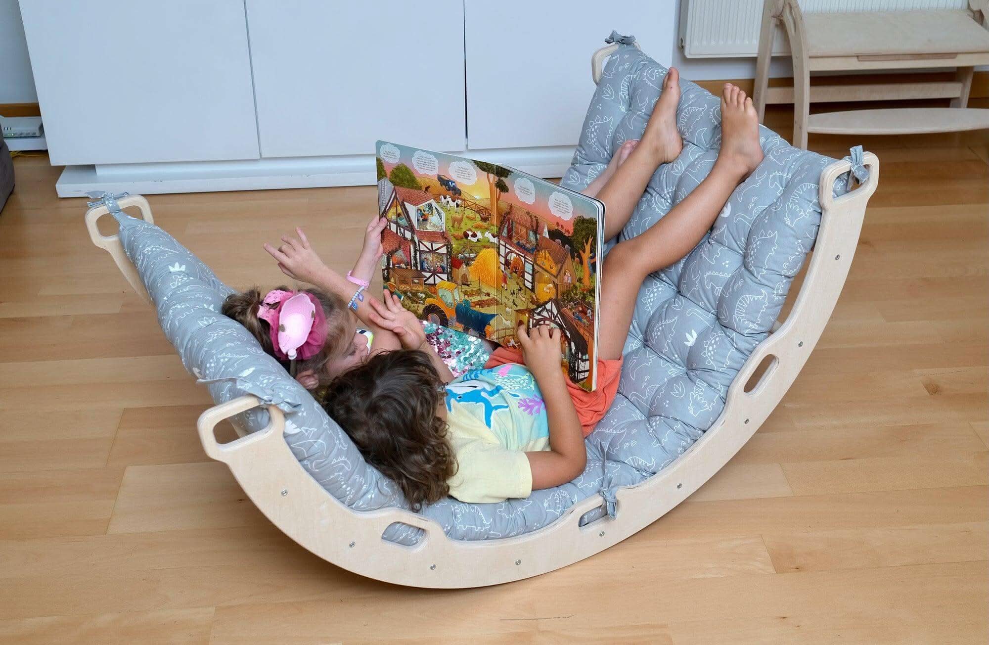 Climbing Arch / Rocker with Dinosaur Pattern Pillow