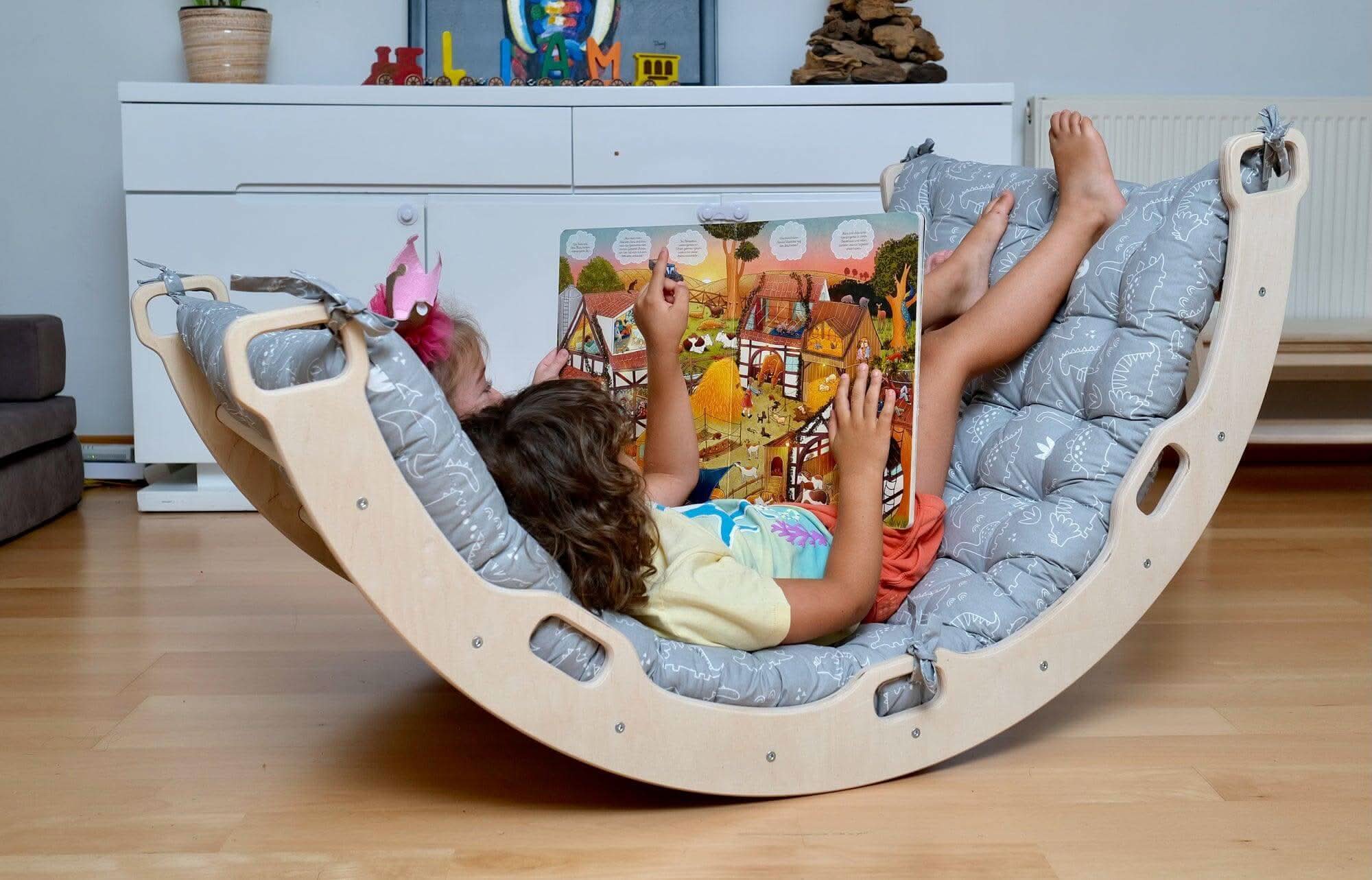 Climbing Arch / Rocker with Dinosaur Pattern Pillow