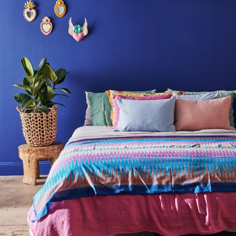 Colourful Cushion - Baby Blue Cord